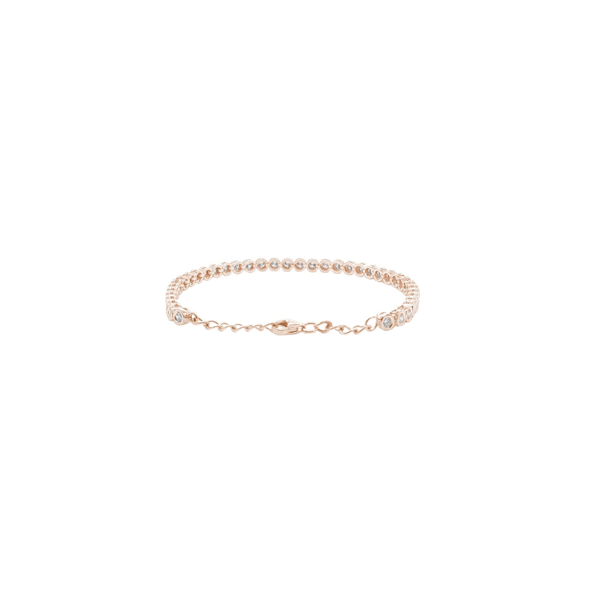 Bezel Diamond Tennis Bracelet 2ct, natural diamonds, 14K gold, view 5