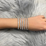 Bezel Diamond Tennis Bracelet, natural diamonds, 14K gold