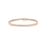 Bezel Diamond Tennis Bracelet, natural diamonds, 14K rose gold
