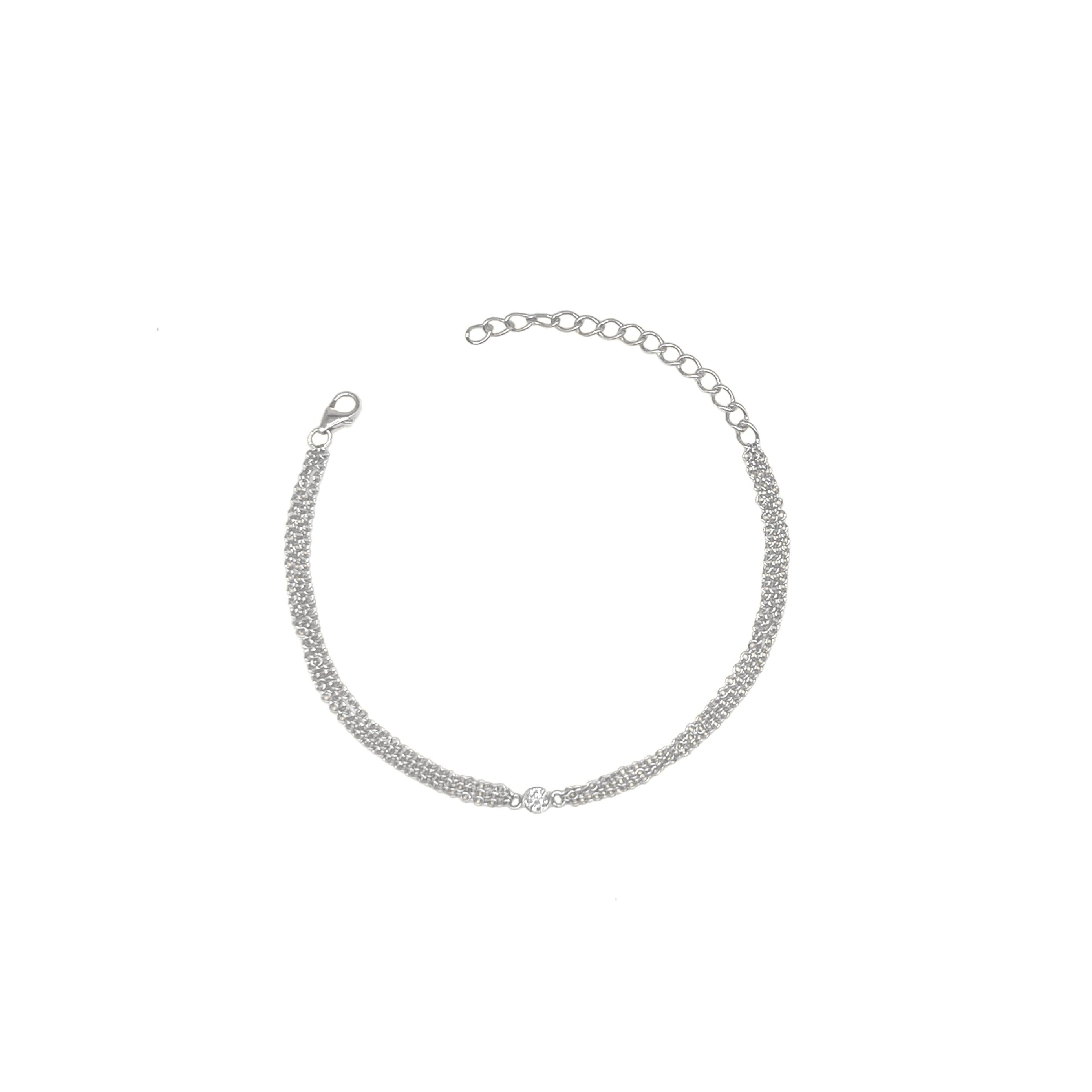 Bezel Solitaire Bracelet, natural diamonds, 14K white gold
