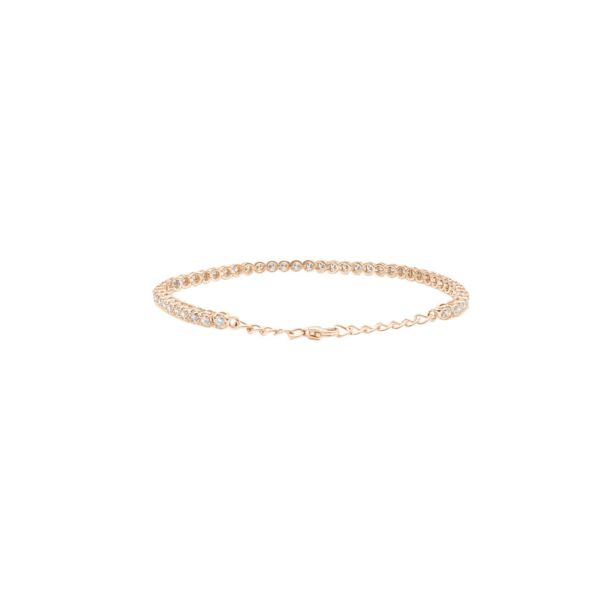 Cupcake Diamond Tennis Bracelet, natural diamonds, 14K gold, view 3