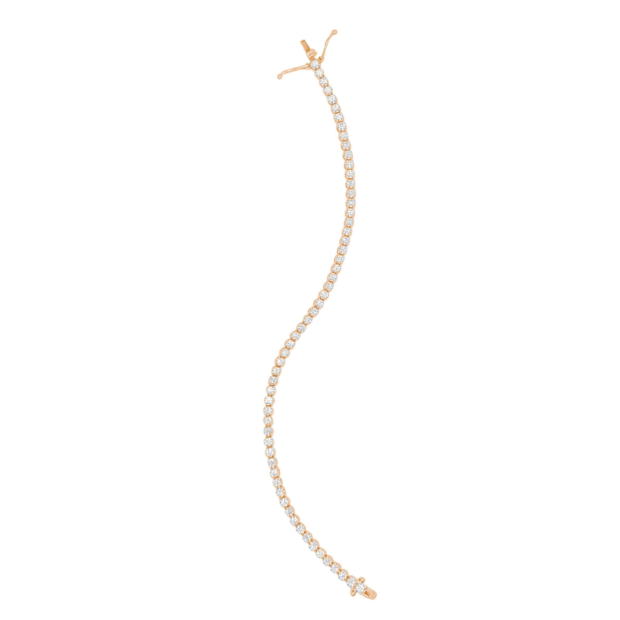 Cupcake Diamond Tennis Bracelet, natural diamonds, 14K rose gold, view 2
