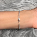 Cupcake Half-way Diamond Tennis Bracelet, natural diamonds, 14K gold, view 7