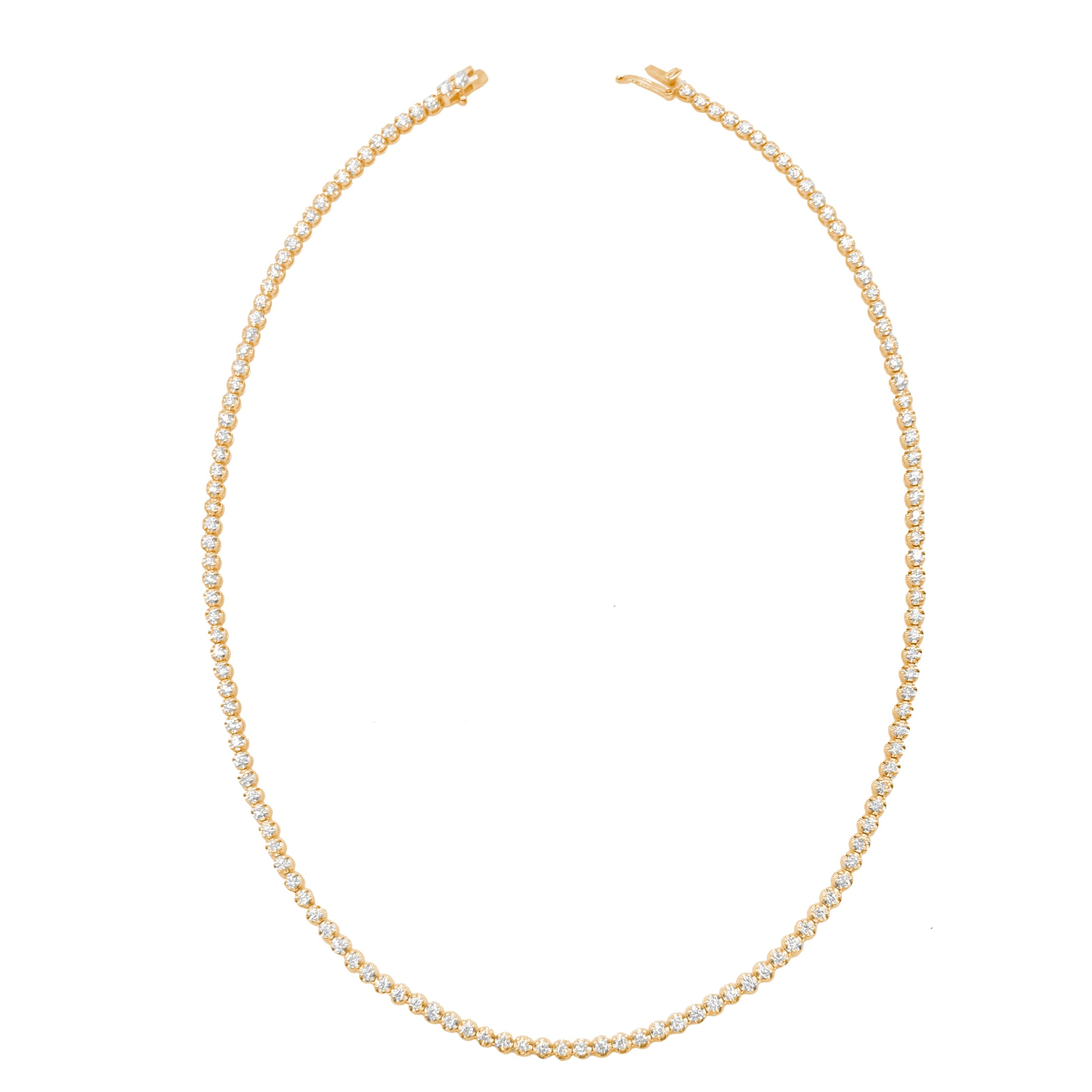 Cupcake set, Eternity Diamond Tennis Necklace, natural diamonds, 14K gold, view 3