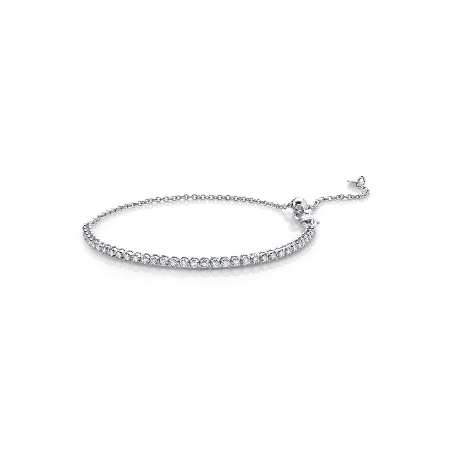 Cupcake Set, Half-way Tennis Bracelet, natural diamonds, 14K white gold