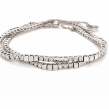 Load image into Gallery viewer, 4-prong Alternating Gold/Diamond Diamond Tennis 2-in-1 Necklace/Bracelet