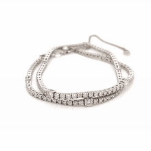 Load image into Gallery viewer, 4-prong Station Diamond Tennis 2-in-1 Necklace/Bracelet