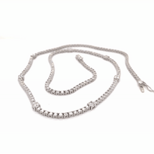 Load image into Gallery viewer, 4-prong Station Diamond Tennis Necklace