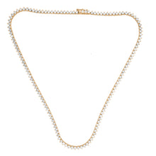Load image into Gallery viewer, 3-prong Straight-line Diamond Tennis Necklace