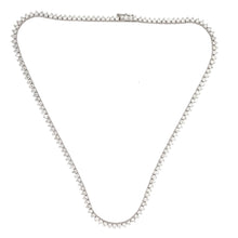 Load image into Gallery viewer, 3-prong Straight-line Diamond Tennis Necklace