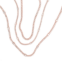 Load image into Gallery viewer, 4-prong Station Diamond Tennis Necklace