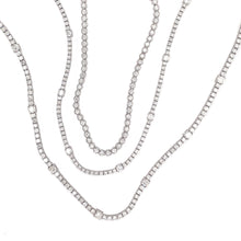 Load image into Gallery viewer, 4-prong Station Diamond Tennis Necklace