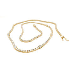 Load image into Gallery viewer, 4-prong Station Diamond Tennis Necklace