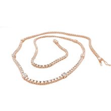 Load image into Gallery viewer, 4-prong Station Diamond Tennis Necklace