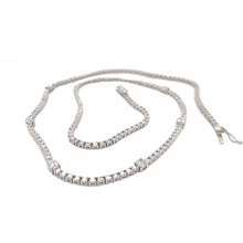 Load image into Gallery viewer, 4-prong Station Diamond Tennis Necklace
