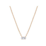 Prong-set Marquise Solitaire Diamond Necklace, natural diamonds, 14K rose gold
