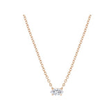 Prong-set Marquise Solitaire Diamond Necklace, natural diamonds, 14K rose gold