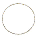 3-prong Straight-line Diamond Tennis Necklace, natural diamonds, 14K yellow gold