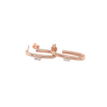 Vertical Marquise Edge Huggies, natural diamonds, 14K gold, view 3
